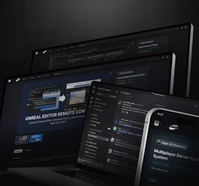 Developer toolkit interface providing deployment management, build automation, and Unreal Engine streaming configuration tools