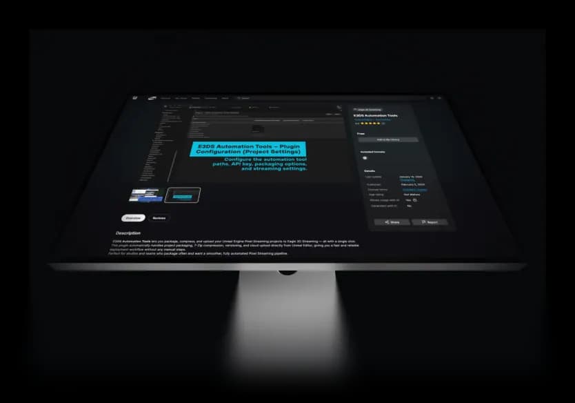 Developer working on a laptop representing customizable Unreal Engine deployment workflows, cloud configuration, and enterprise streaming management.