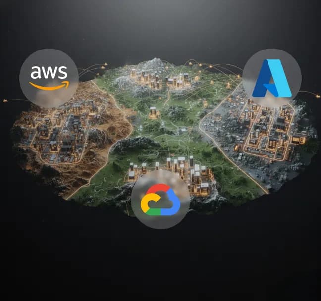 Multi-cloud deployment architecture supporting flexible infrastructure provisioning across major cloud providers and regions