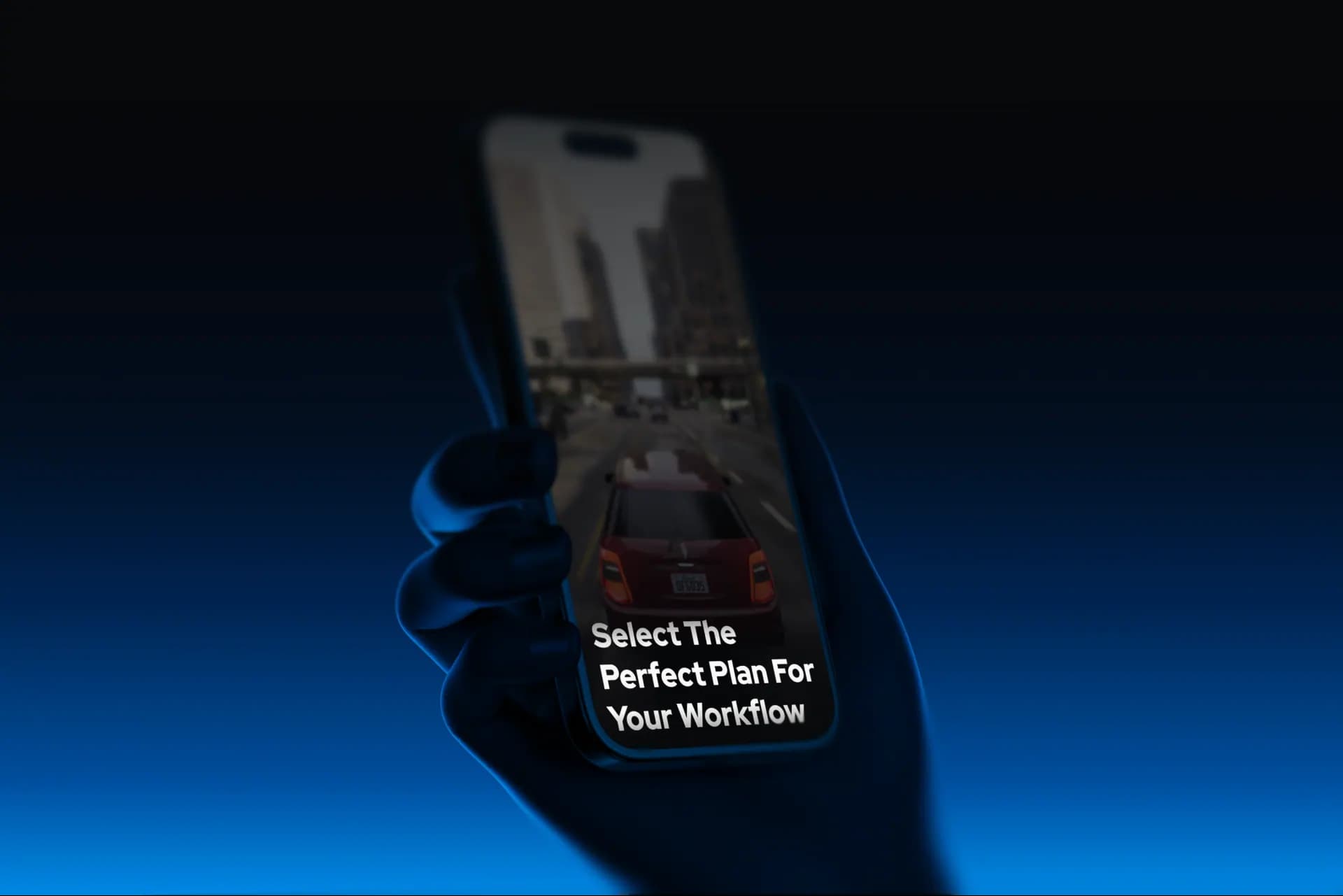Blue illuminated gradient background used in the pricing page call-to-action area encouraging users to select the best pixel streaming plan for their workflow