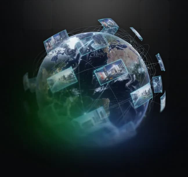 Global cloud infrastructure visualizing scalable Unreal Engine pixel streaming deployments across multiple geographic regions
